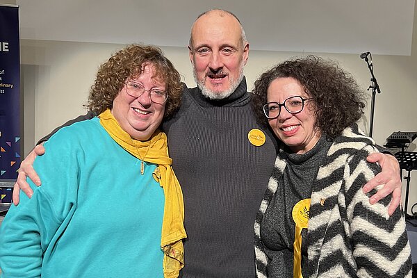 Photo of Diane, Gerry and Rosa after being elected